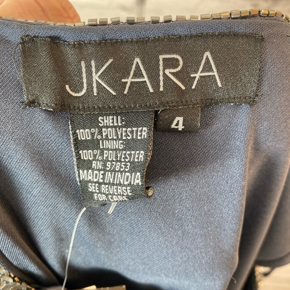 J Kara Gray Beaded Boat Neck Caplet Dress size 4 NWT Formal Mother of the Bride - Picture 13 of 14